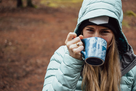 Blue "The End" Mug - Rothrock Coffee 